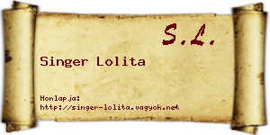 Singer Lolita névjegykártya